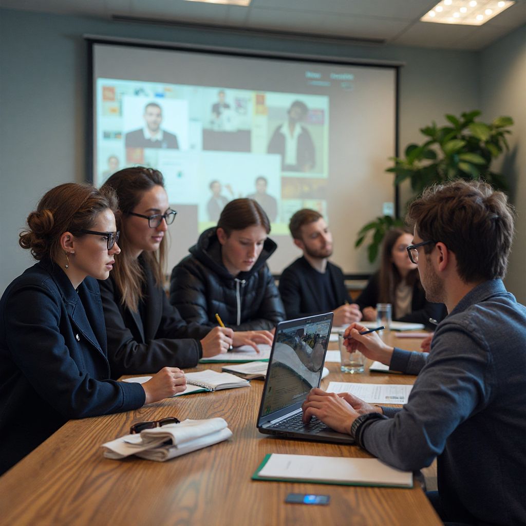 Studenți participând la un workshop AI
