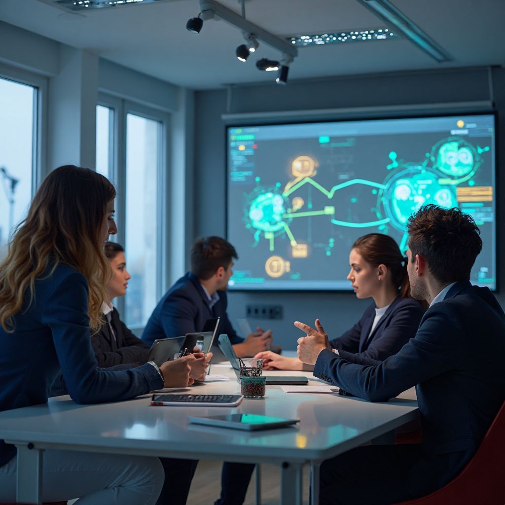 Studenți români învățând despre inteligența artificială